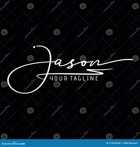 Jason Beauty Vector White Color Signature Name Logo Stock Vector