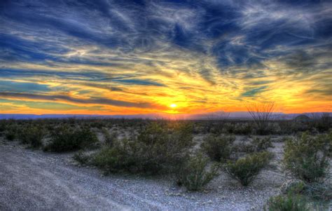 Grand Sunset Over The Desert At Big Bend National Park Texas Image Free Stock Photo Public