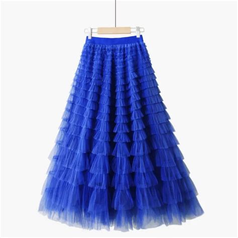 Cake Princess Long Tulle Skirt Women 2023 Spring Summer New Elastic High Waist Layer Cake Fresh