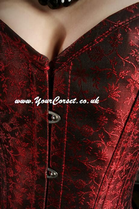 Red Corset Antique Crimson Silk Steel Boned Corset