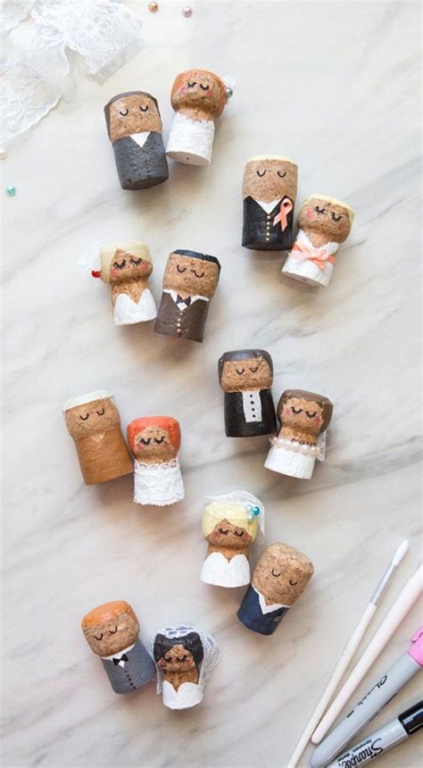 We are here to help. You HAVE To See These DIY, Painted Champagne Cork Bride ...