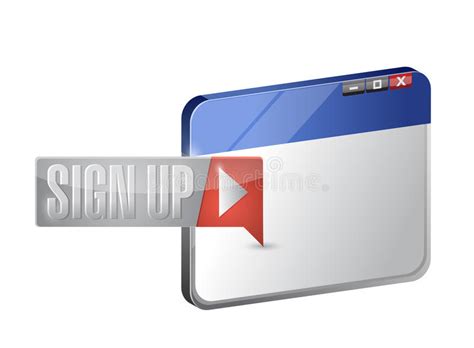 Sign Up Now Button And Browser Illustration Stock Illustration