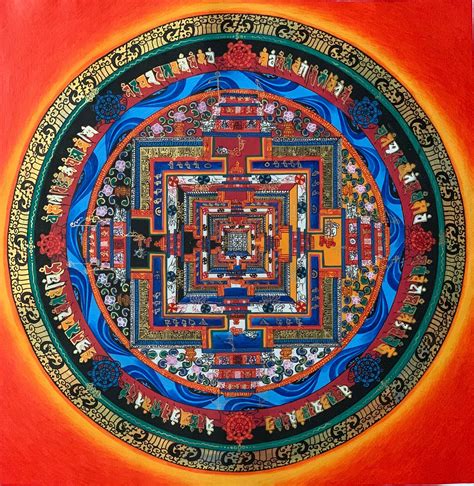 Hand Painted Kalachakra Mandala Tibetan Thangka Art 12x 12 Thangka