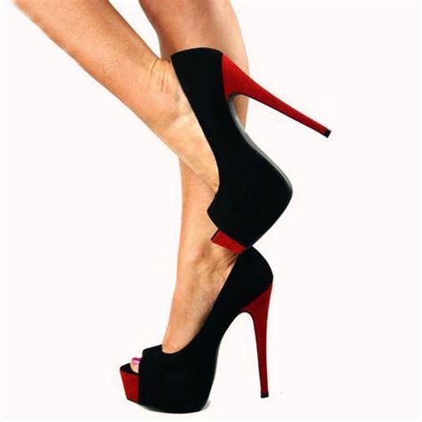 Shoespie Delicate Contrast Color Peep Toe Platform Heels | Heels ...