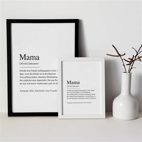 Poster Definition Mama Mutter Muttertagsgeschenk Geburtstag Etsy