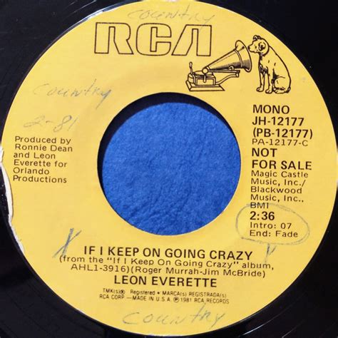Leon Everette If I Keep On Going Crazy 1981 Vinyl Discogs