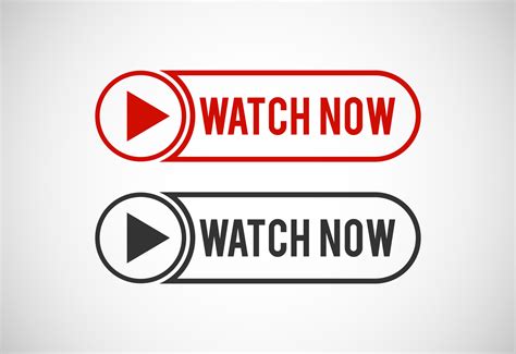 Watch Now Button Watch Now Banner Sign Play Video Icon Vector