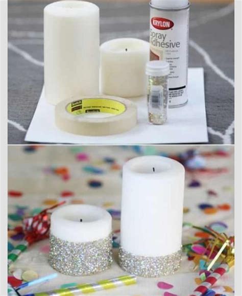 Glitter Candles Crafty Diy Fun Crafts Diy Crafts