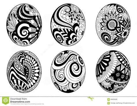This is not a physical product. Zentangle Easter Eggs For Coloring Book For Adult Stock ...