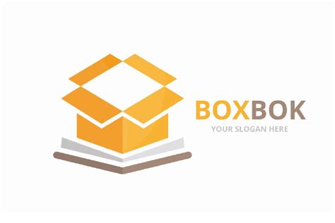 Vector Book And Box Logo Combination Creative Illustrator Templates