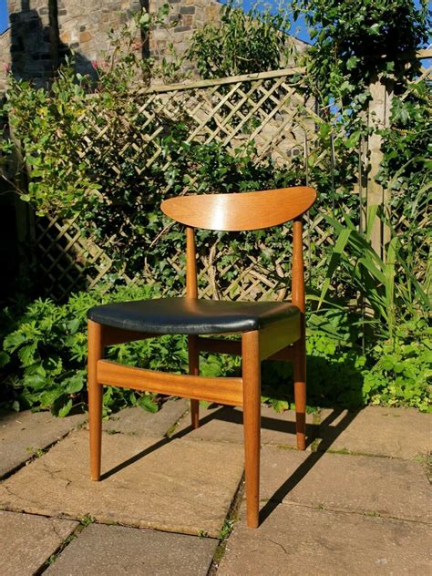 Mid Century Modern Retro Dining Chair Vinyl Upholstered Seat Etsy