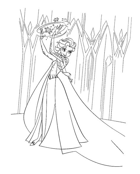 Frozen coloring page to print and color : Elsa coloring pages to download and print for free