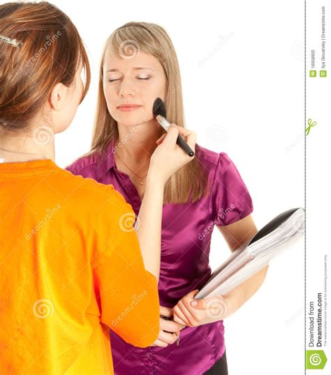 Woman applying makeup stock photo. Image of face, actor ...