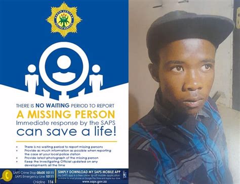 Missing Person Sought By Thabong Saps Za Discussion Prevention Investigation