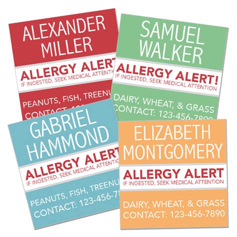 Allergy Alert Labels Labeldaddy