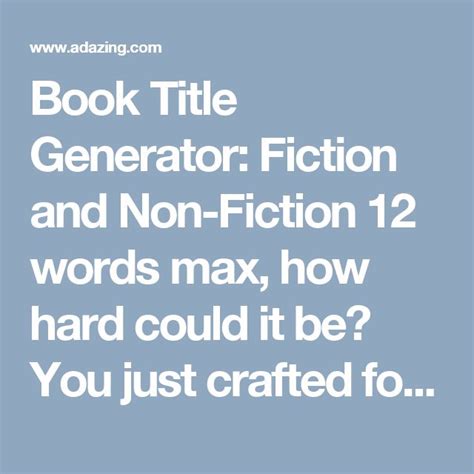 Book Title Generator Perfect Titles In Less Than 30 Seconds Book