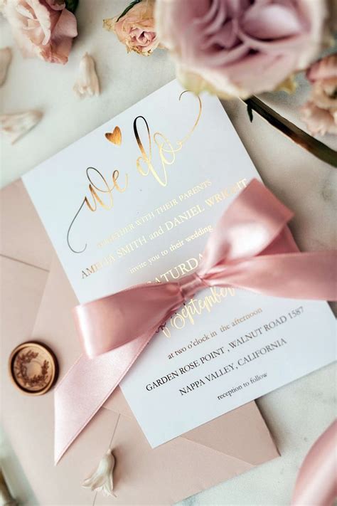 7 Magnificent Rose Gold Wedding Invitations Design For Bride