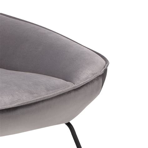 Accent Chair And Stool Mila Grey Velvet Mil301 By Julian Bowen