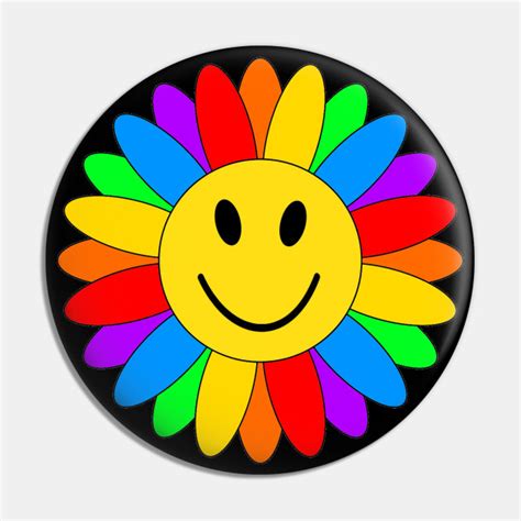 Rainbow Flower Smiley Face Wallpaper