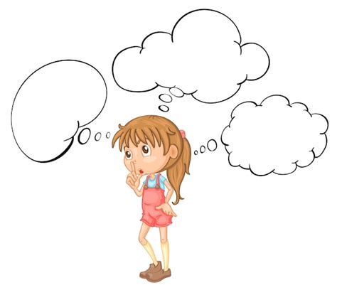 Premium Vector Little Girl With Speech Bubble Template