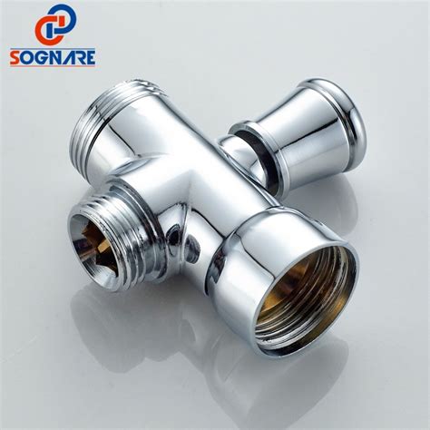 Sognare Brass Bathroom Shower Faucet Tee Connector Chrome Way