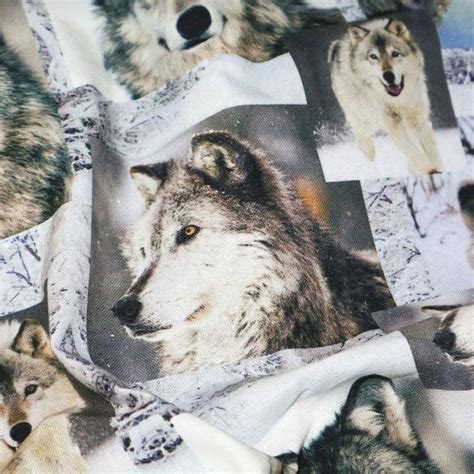 Wild Wolf Fabric100 Cotton Fabric Quilting Home Decor Etsy