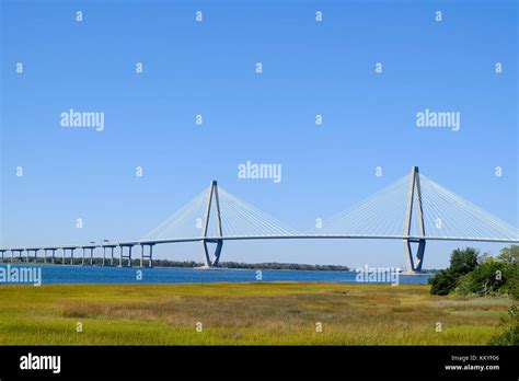 Arthur Ravenel Jr Bridge In Charleston South Carolina Usa Stock