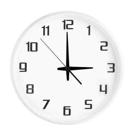 Premium Photo White Round Office Clock Showing Three O Clock Isolated On White Blank White