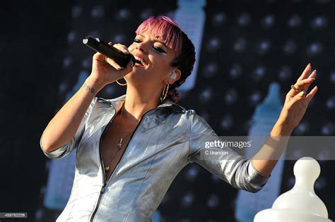 Lily Allen Performs On Stage At The V Festival At Hylands Park On