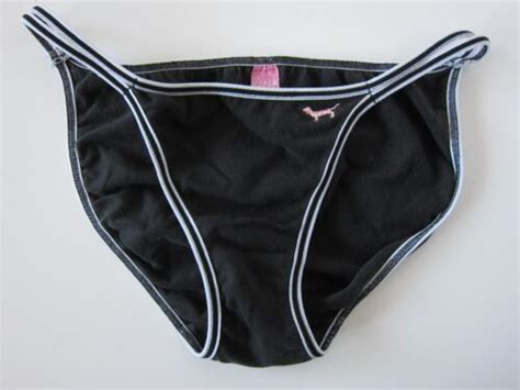 Victoria S Secret Vtg Pink Cotton Blend Double String Bikini Panties
