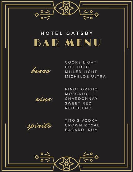 customize  bar menu templates  canva