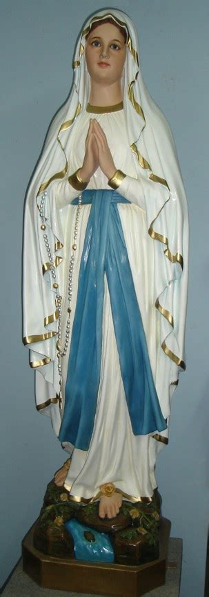 Our Lady Of Lourdes Church Statue 51 Inch Hand Painted Polymer Resin
