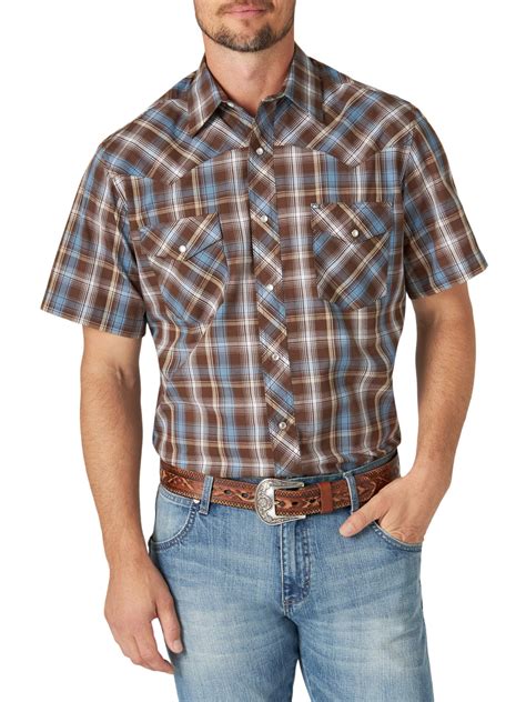 wrangler men s short sleeve western shirt