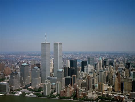 Aerial View Of New York City With Twin Towers Of The