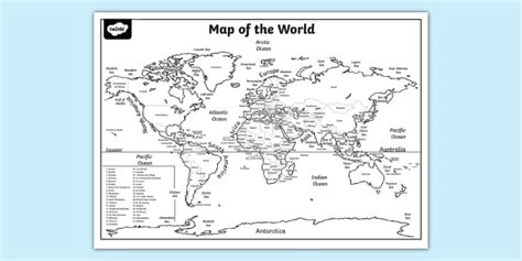 World Map Outline Twinkl Elementary Geography Resources