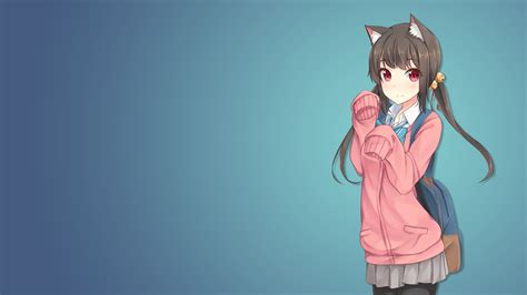 1920x1080 Anime Anime Girls Cat Girl School Uniform A