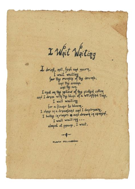 I Wait Waiting Original Poem Handwritten With Bamboo Dip Pen Etsy