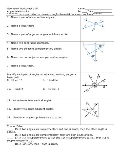 The worksheets are offered in developmentally. Geometry Worksheet 1