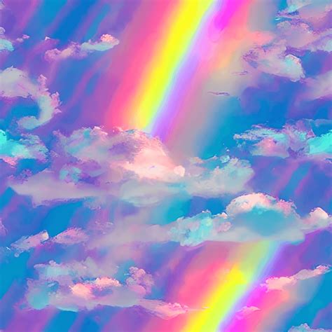Rainbow Cotton Candy Clouds Graphic · Creative Fabrica