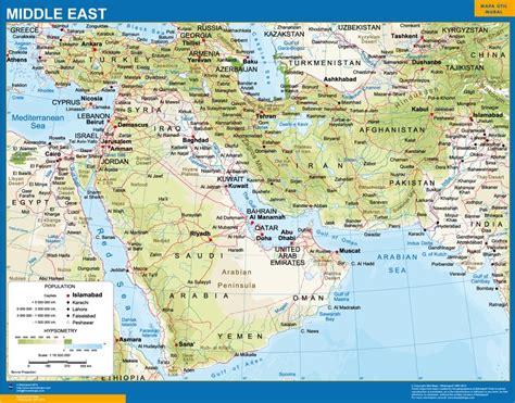 Middle East Wall Map Wall Maps Of The World Countries For Australia