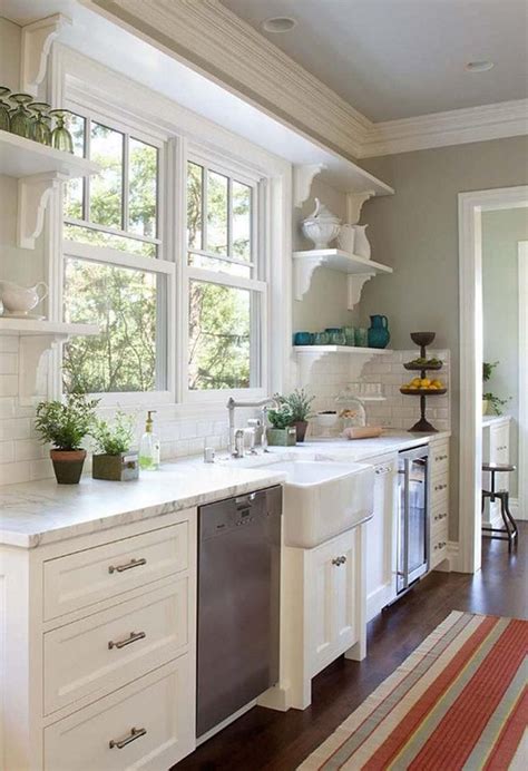 10 Open Shelves Above Sink