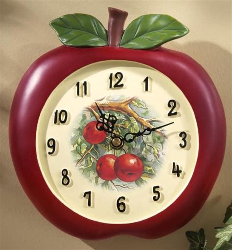 Vintage Look Apple Kitchen Wall Clock Apple Kitchen Decor Kitchen