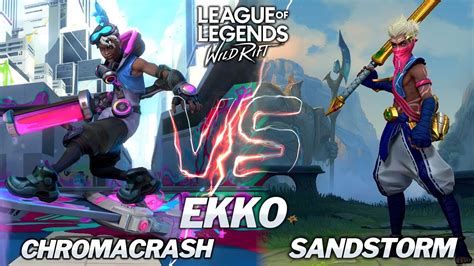 Chromacrash Ekko Vs Sandstorm Ekko Skins Comparison Wild Rift Youtube