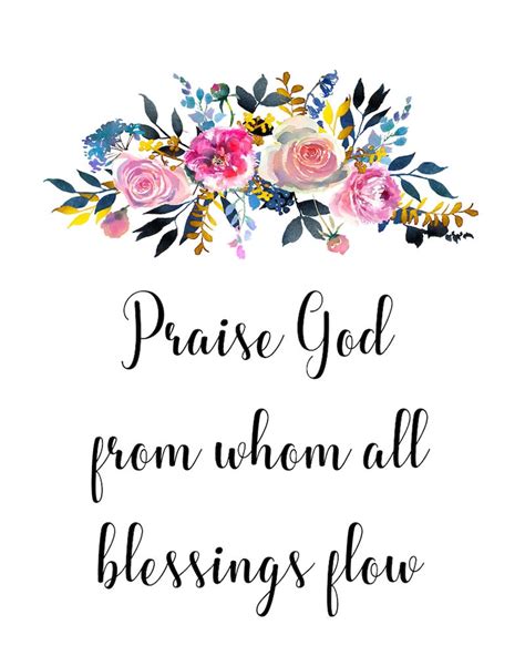 Praise God From Whom All Blessings Flow Doxology Hymn Etsy