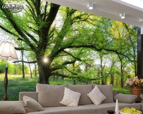 Beibehang Natural Sunshine Forest Tree Beautiful Photo Wallpaper