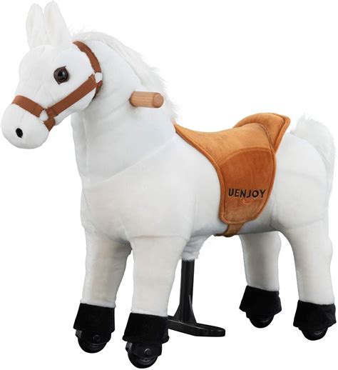 Uenjoy Kids Riding Horse For Kids Plush Ride Ons Toy White