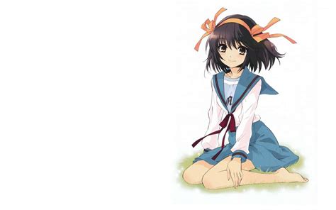 Download The Melancholy Of Haruhi Suzumiya Main Characters On A Blue