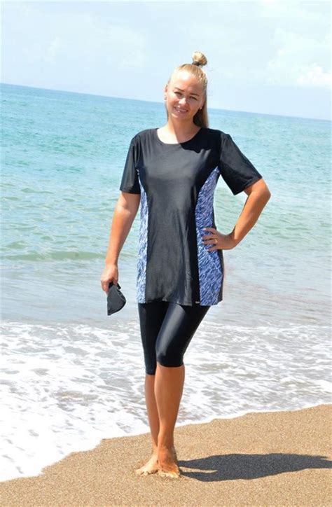 Black Comfort Half Coverage Modest Swimwear Burkini Remsa