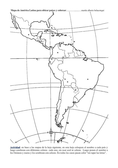 Calam O Mapa De Am Rica Latina Para Colorear