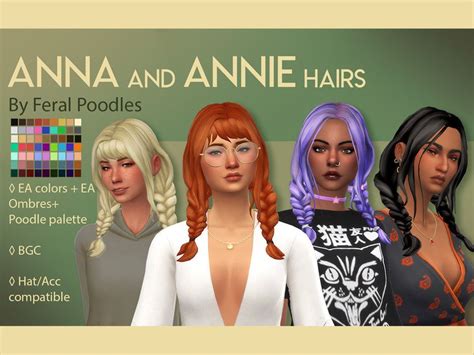Sims 4 — Annie Hair By Feralpoodles — Some Cute Messy Braids With Long